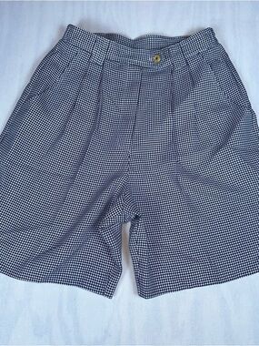 Vtg. Lily’s of Beverly Hills Black & White Checkered Bermuda Shorts S: 8